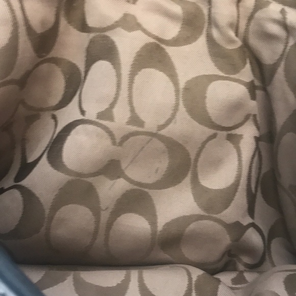 Coach black leather shoulder bag with silver hardware. Snap closure flap. - Picture 5 of 7